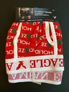 American Eagle Outfitters Classic XL Trunk Boxer Briefs  6” inseam - Red White